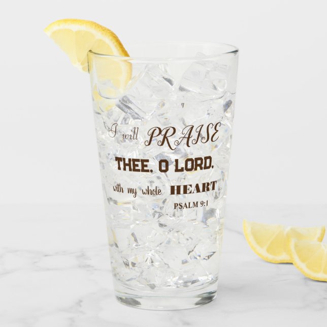  BROWN THANKSGIVING PSALM 9:1  GLASS (Front Ice)