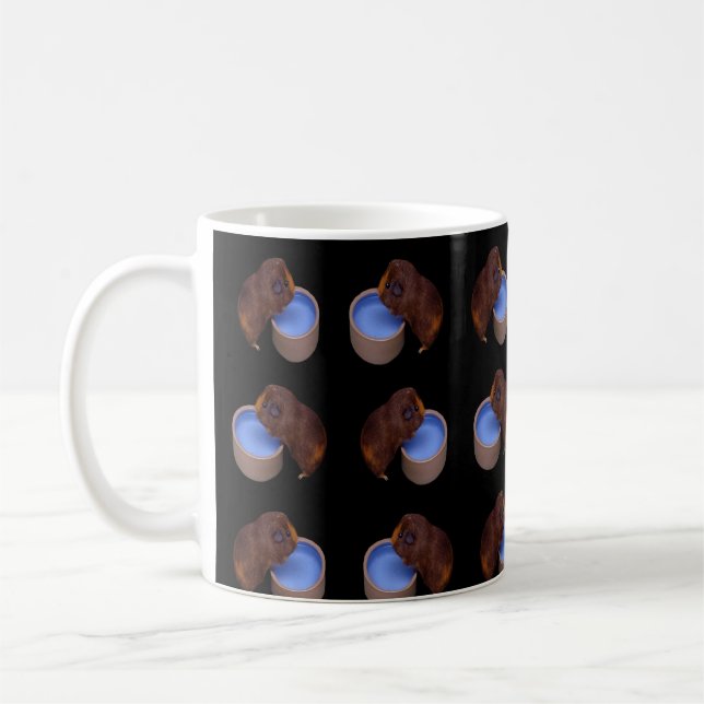 Brown Thirsty Guinea Pigs, Coffee Mug (Left)