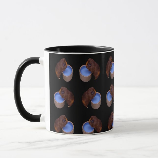 Brown Thirsty Guinea Pigs, Mug (Left)