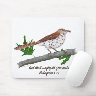 Brown Thrasher Inspirational Mousepad