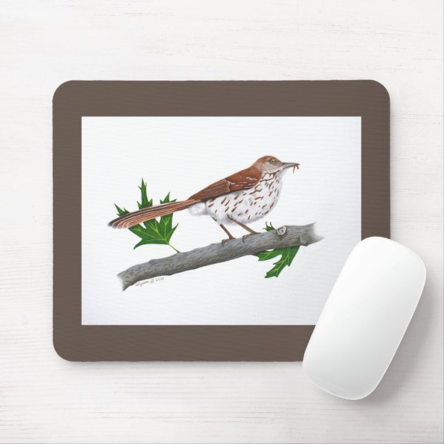 Brown Thrasher Mousepad (With Mouse)