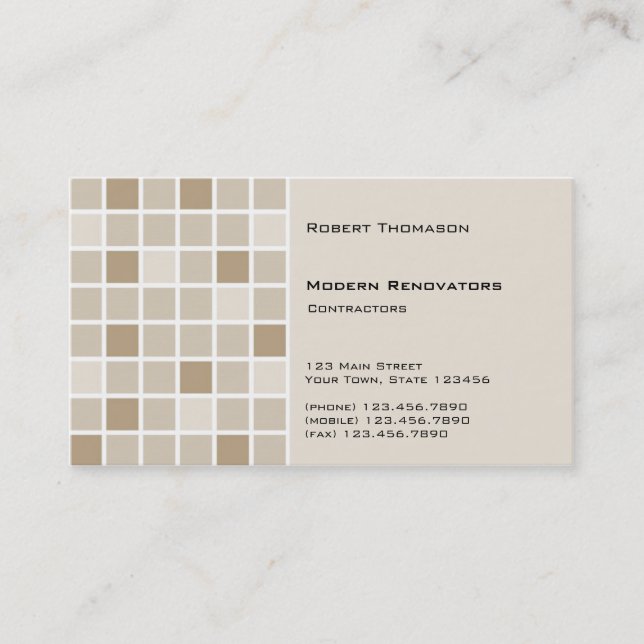 Brown Tile Business Card (Front)