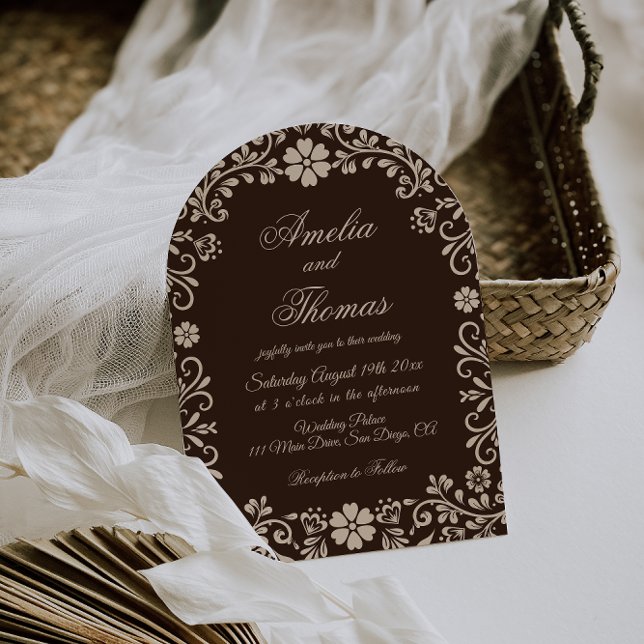 Brown Timeless Wedding  Invitation (Creator Uploaded)