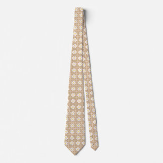 Brown Tiny White Floral Pattern Necktie for Men
