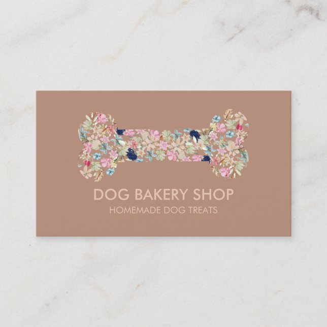 Brown tone Bone Homemade Dog Treats Business Card (Front)