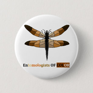 Brown-tone Dragonfly 6 Cm Round Badge