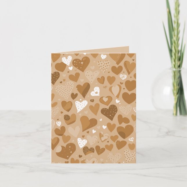 Brown-toned hearts pattern. announcement (Front)