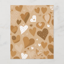 Brown-toned hearts pattern.