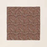 Brown tooled embossed leather floral cowgirl scarf<br><div class="desc">Brown floral tooled,  embossed leather design,  western,  country style leather design. Available in more colours.</div>