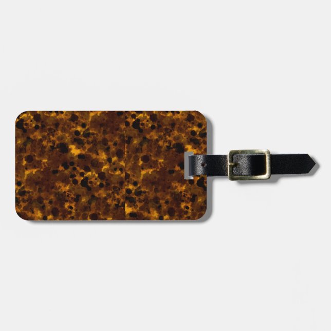 Brown Tortoise print Luggage Tag (Front Horizontal)