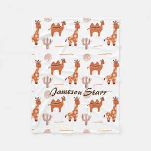 Brown Toy Cactus Camel Llama Animal Wildlife Name Fleece Blanket