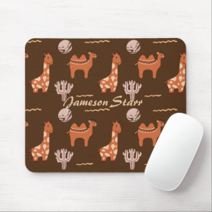Brown Toy Cactus Camel Llama Animal Wildlife Name Mouse Mat