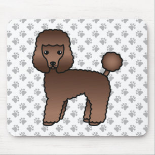 Brown Toy Poodle Cute Cartoon Dog Mouse Mat