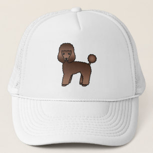 Brown Toy Poodle Cute Cartoon Dog Trucker Hat