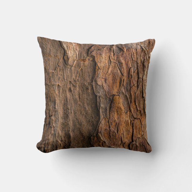 Brown tree bark in closeup photography cushion (Front)