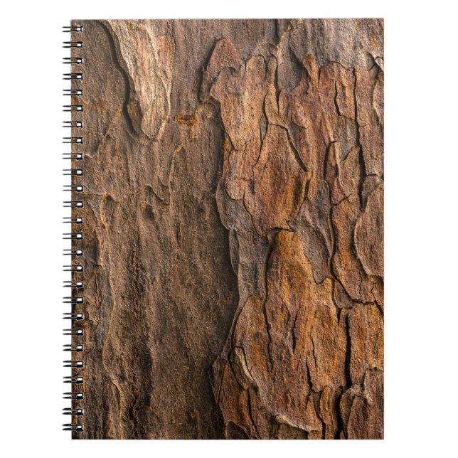Brown tree bark in closeup photography notebook (Front)