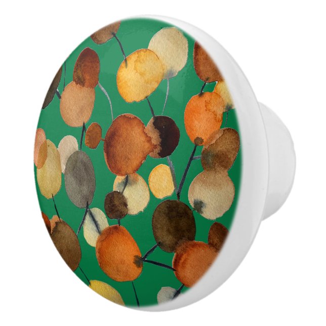 Brown tree earthy abstract art design ceramic knob (Right)