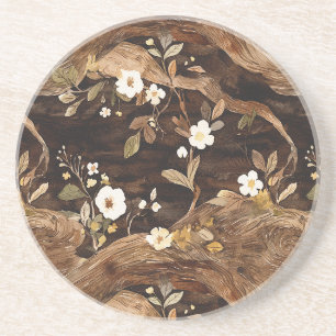 Brown Tree Floral Coaster
