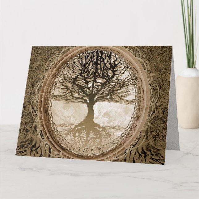 Brown Tree of Life Pattern Card (Front)