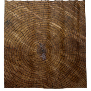 Brown tree trunk shower curtain