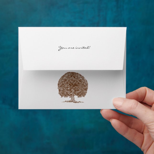 Brown Tree Wedding Envelopes (Hand)