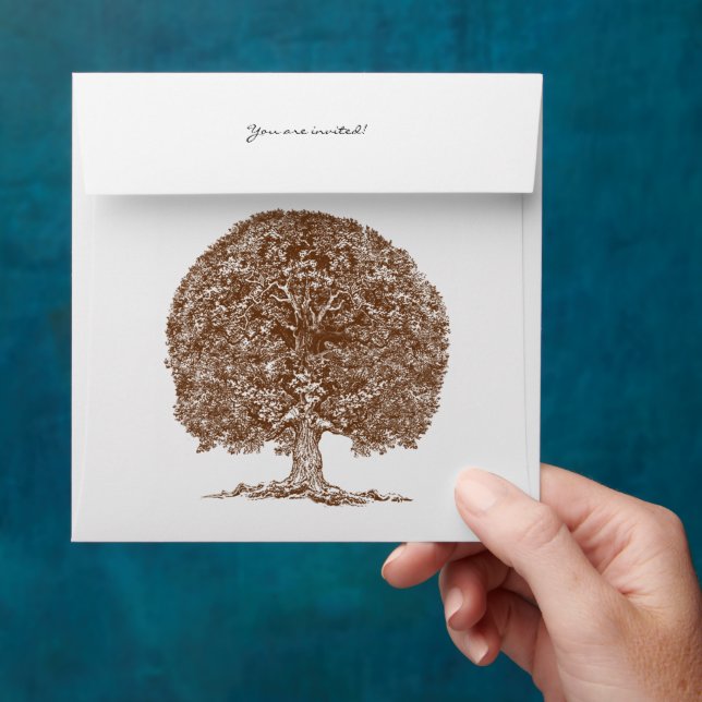 Brown Tree Wedding Envelopes (Hand)