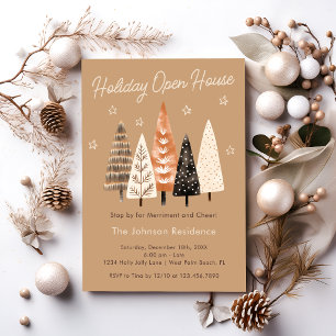 Brown Trees Merriment and Cheer Holiday Open House Invitation