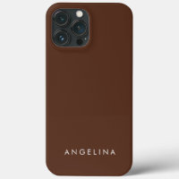 Brown Trendy Modern Minimalist Plain Add Name