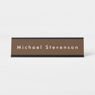 Brown Trendy Modern Professional Desk Name Plate