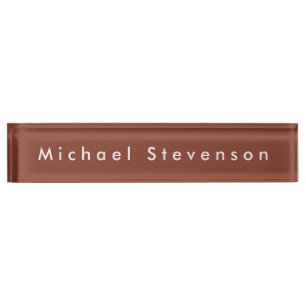 Brown Trendy Modern Professional Nameplate