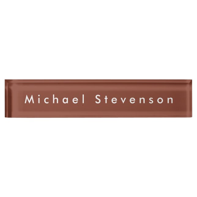Brown Trendy Modern Professional Nameplate (Front)