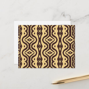 Brown tribal pattern postcard