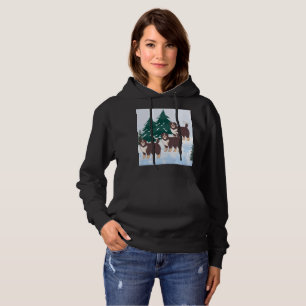 Brown Trio Alaskan Malamute Dogs Women's  Hoodie