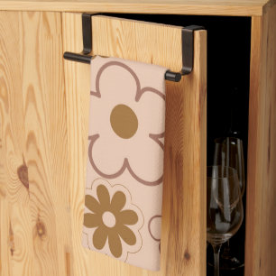 Brown Tropical Floral Botanical Spring Summer Tea Towel