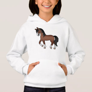 Brown Trotting Horse Cute Cartoon Illustration