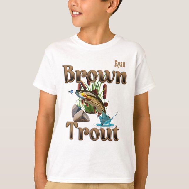 Brown Trout Boy's Customisable  T-Shirt (Front)
