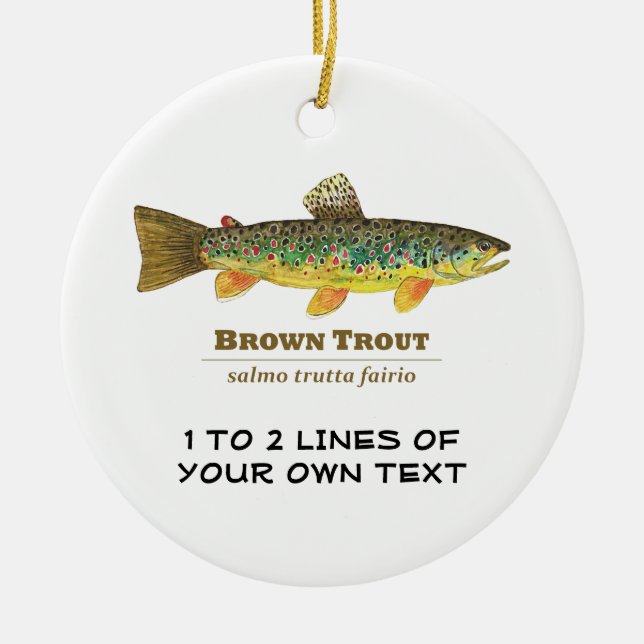 Brown Trout Ceramic Tree Decoration (Front)