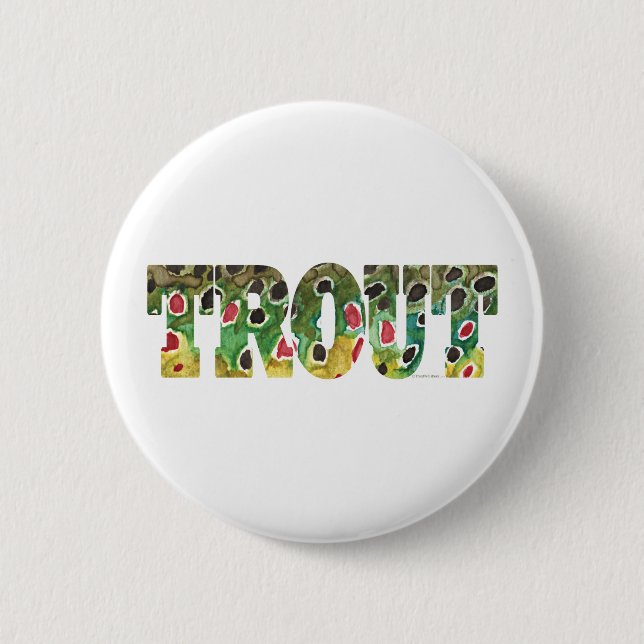 Brown Trout Design 6 Cm Round Badge (Front)