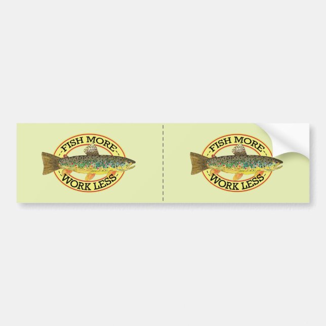 Brown Trout Fishing Bumper Sticker (Front)