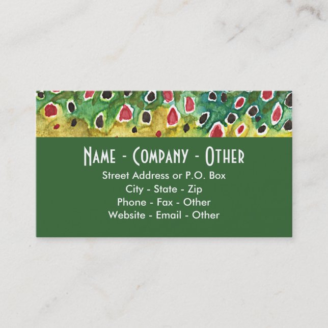 Brown Trout Fishing Business Card (Front)