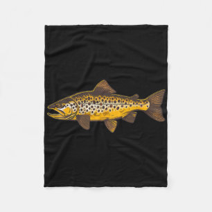 Brown Trout Fishing Fly Fishing Outdoors And Natur Fleece Blanket