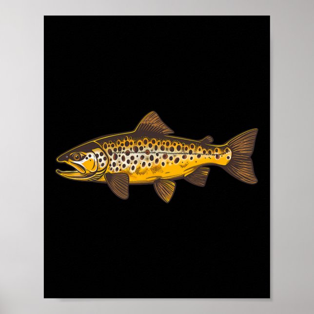 Brown Trout Fishing Fly Fishing Outdoors And Natur Poster (Front)