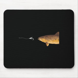 Brown Trout Fishing Hook Fisherman Angler Men Wome Mouse Mat