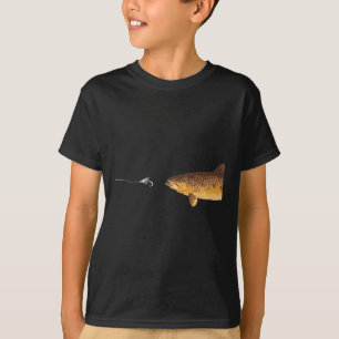 Brown Trout Fishing Hook Fisherman Angler Men Wome T-Shirt