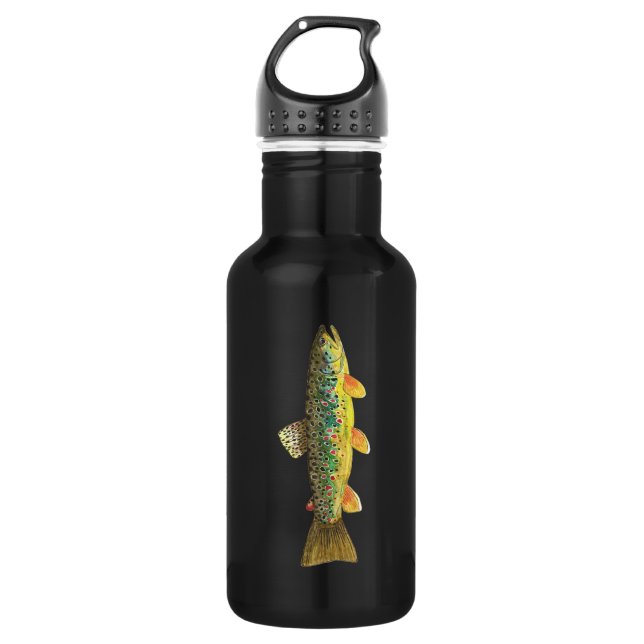 Brown Trout Fishing, Ichthyology 532 Ml Water Bottle (Front)
