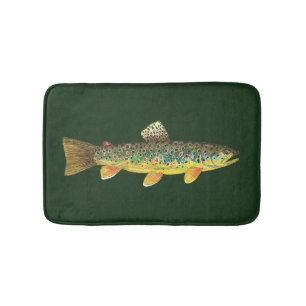 Brown Trout Fishing, Ichthyology Bath Mat