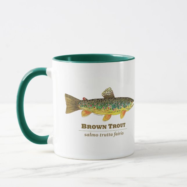 Brown Trout Fishing Ichthyology. Him, Her Mug (Left)
