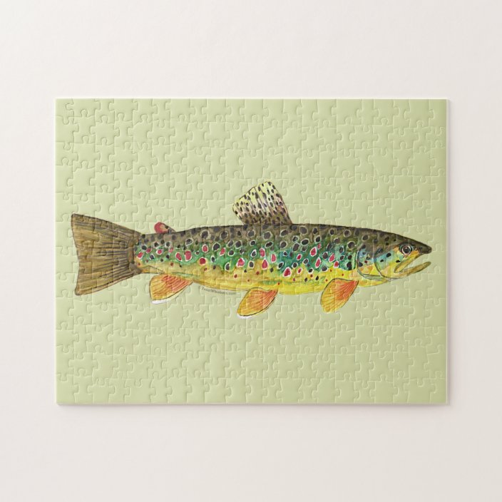 Brown Trout Fishing Jigsaw Puzzle Zazzle.co.uk