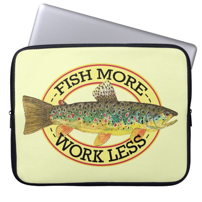 Brown Trout Fishing Laptop Sleeve (Front)