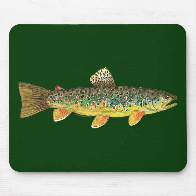 Brown Trout Fishing Mouse Mat (Front)